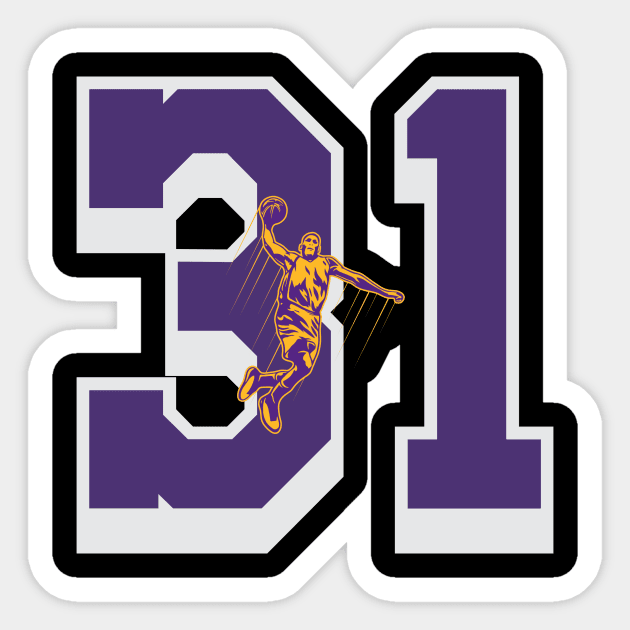 laker new number. 21 number of Bryant, Thomas Sticker by Basketball-Number